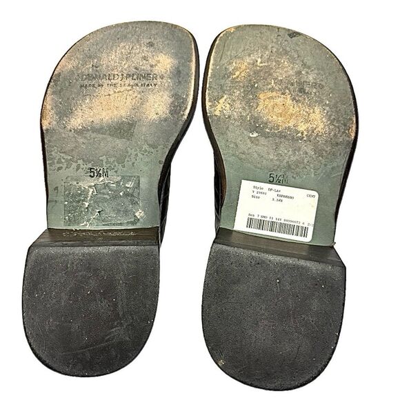 Donald J Pliner Women’s Brown Croco Leather Sandals 5.5 Medium Sandals Pre-Owned - Picture 11 of 11